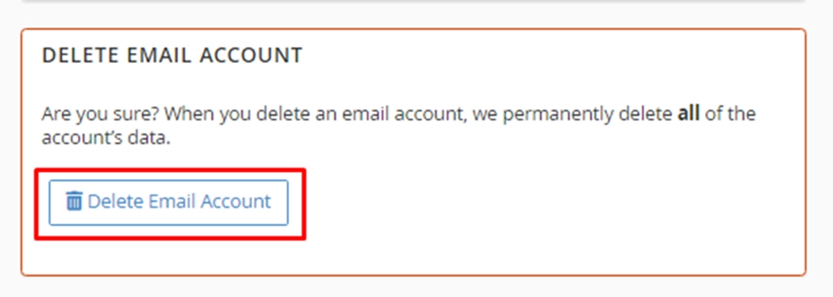 حذف یک اکانت ایمیل در cPanel