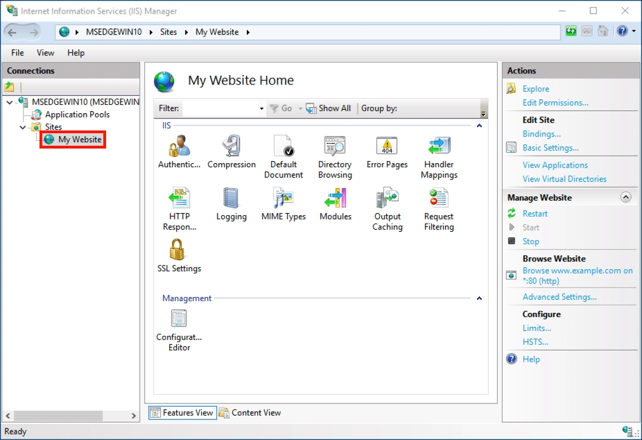مراحل اضافه کردن وب سایت به وب سرور IIS ویندوز