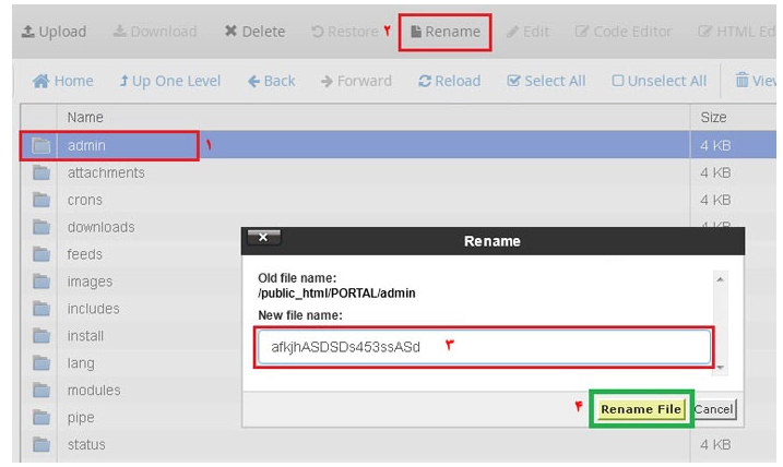 تغییر نام پوشه ادمین سیستم مدیریت هاستینگ  WHMCS