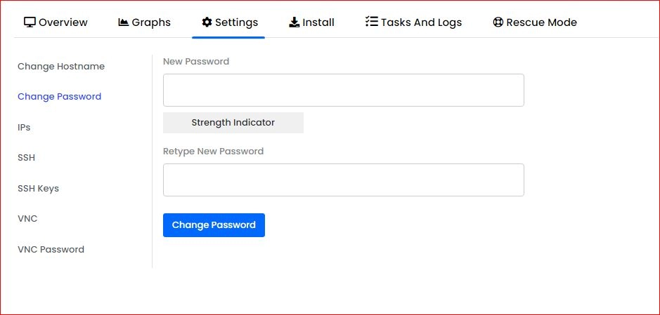  تغییر رمز عبور VPS