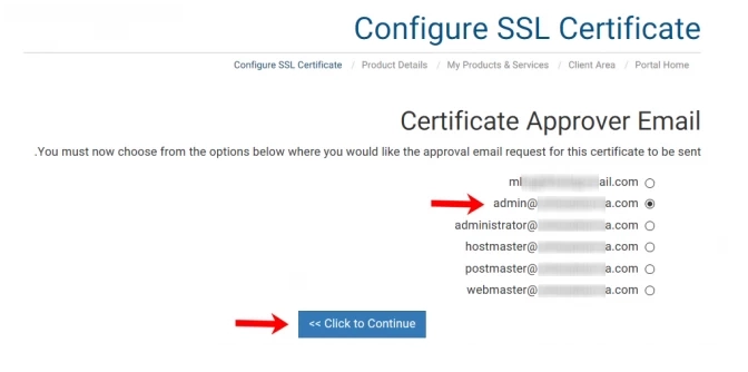 ارسال CSR به شرکت ارائه دهنده اس اس ال جهت تایید اطلاعات