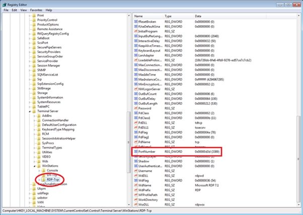 آموزش تصویری تغییر پورت RDP با استفاده از Regedit