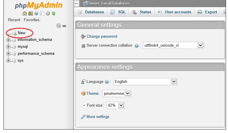 آموزش گام به گام ورود به phpMyAdmin و مدیریت پایگاه داده